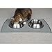 PetFusion Premium Brushed Anti-Tip Dog & Cat Bowls (Set of 2 Bowls). Food Grade Stainless Steel. Bonded Silicone Ring for Traction, 14 oz, Metallic