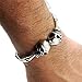 ELFASIO Adjustable Size Men Skull Bracelet Stainless Steel Skeleton Bones Silver Cuff Biker Bangles
