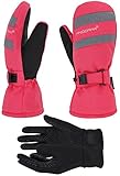 ANDORRA Women's Hyper Tech Touchscreen Mittens with Pockets & Optional Light Inner Gloves