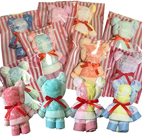 minimumkobe タオル ハンドタオル タオルハンカチ 12個 セット 結婚式 退職 誕生日 お返し 粗品 プチギフト くま タオルベア 柄おまかせ