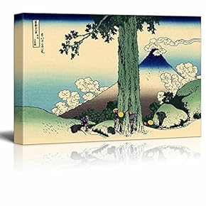 Canvas Wll Art - Mishima Pass in Kai Province by Japanese Artist Hokusai - Thirty-six Views of Mount Fuji Series - Giclee Print and Stretched Ready to Hang - 12"x18"
