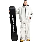 GSOU SNOW Ski Suit Men Baggy Ski Jacket and Pants Set Snow Suit Washed Effect Waterproof Insulated Windproof for Snow Sport