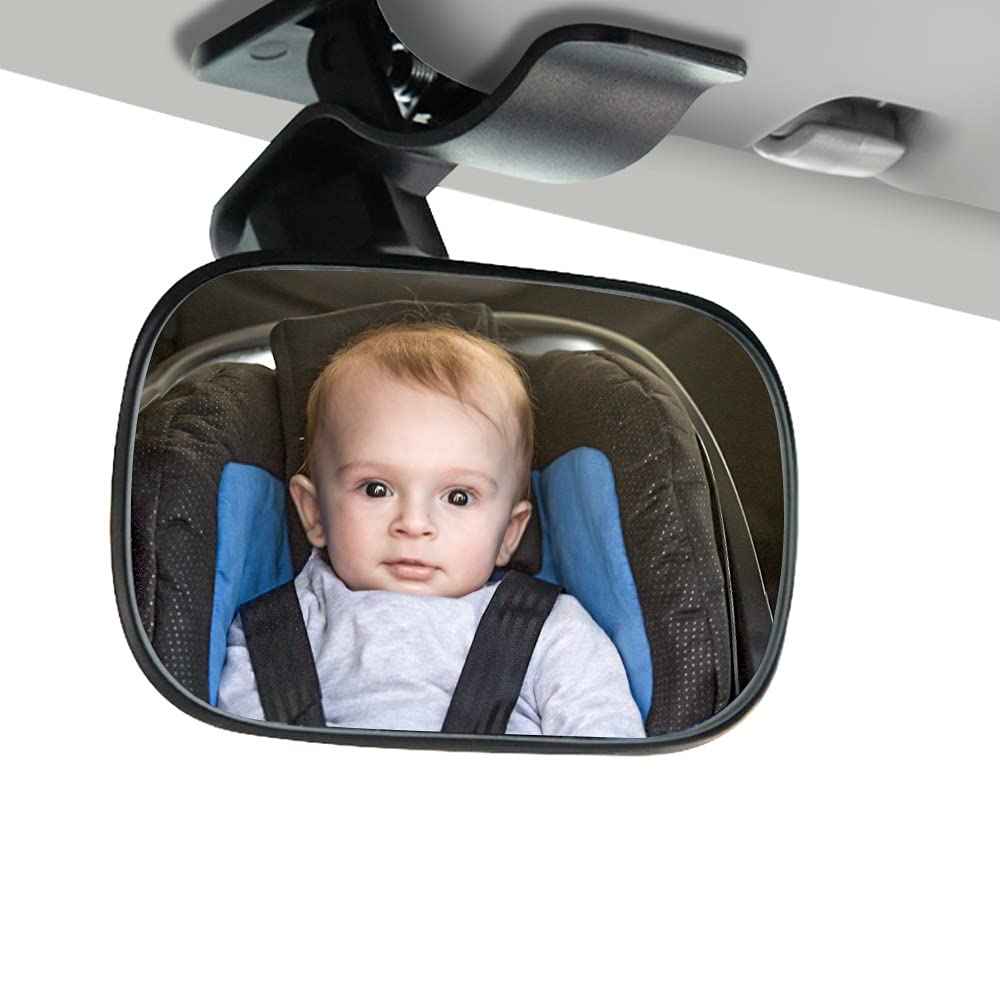Biqing Rear View Mirror For Baby,360°Adjustable Child Car Mirror With Clip,Rearview Driving Accessories for Child(8.9 * 5.5cm)
