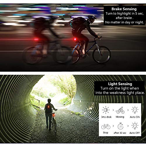 G Keni Smart Bike Tail Light, Brake Sensing Rear Lights, Auto On/Off