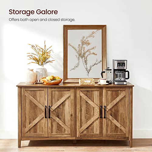 VASAGLE Buffet Sideboard, Credenza, Kitchen Storage with Adjustable Shelves