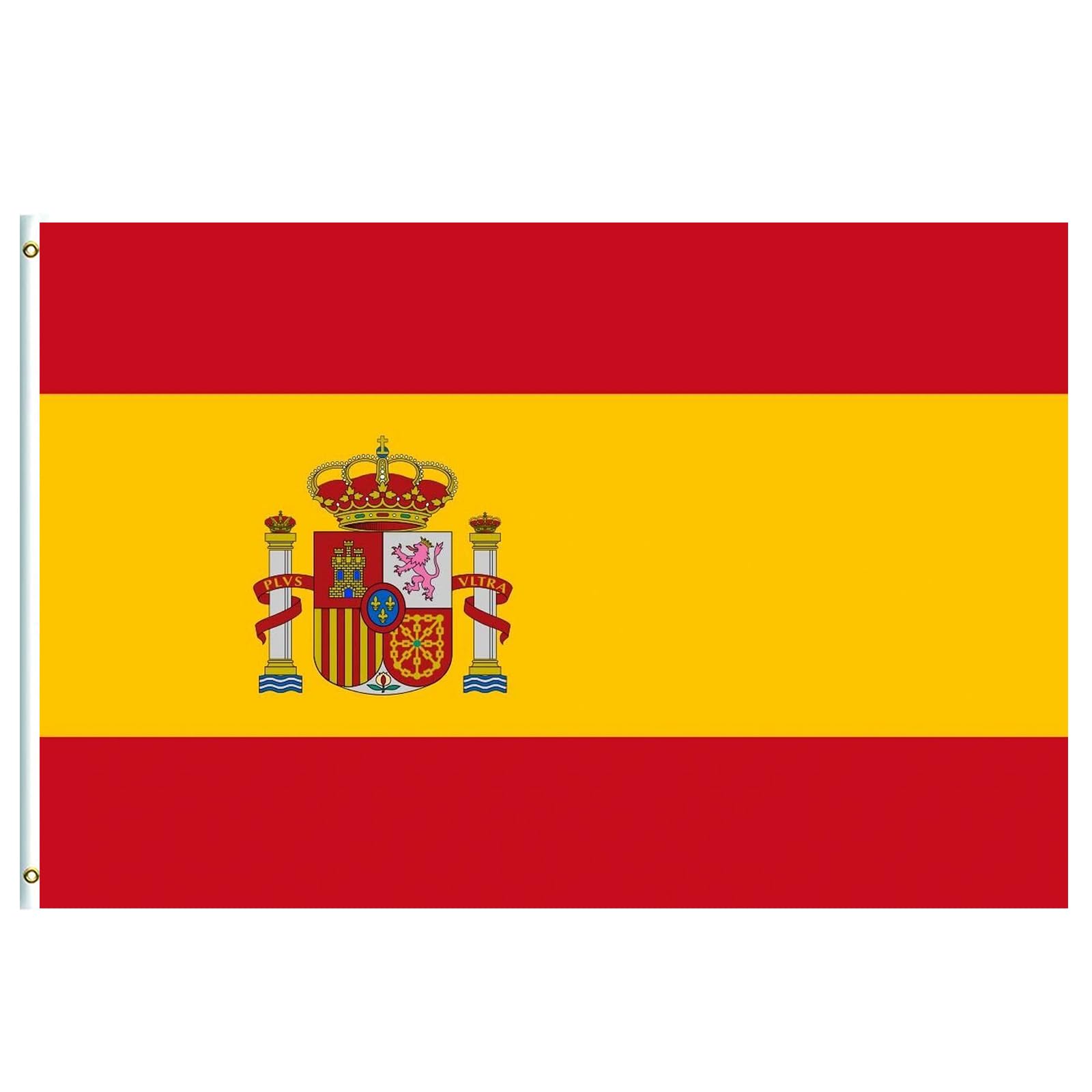 5ftx3ft Large Spain Flag Banner,Double Sided With Brass Eyelets-Vivid Color and UV Fade Resistant España National Flag for Outdoor & Indoor 2026 Wold Cup Football, Events Home Décor