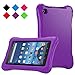 Fire 7 2015 Case,Tinkle ONE Kids Case Shockproof Light Weight Drop Protection Children EVA Case Cover for Amazon Fire 7 Tablet (7 inch Display 5th Generation,2015 Release Only) (Purple )