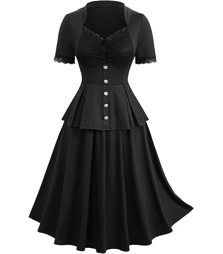 Rosegal Plus Size Women 1950s Vintage Cocktail Party Dress(Black_1