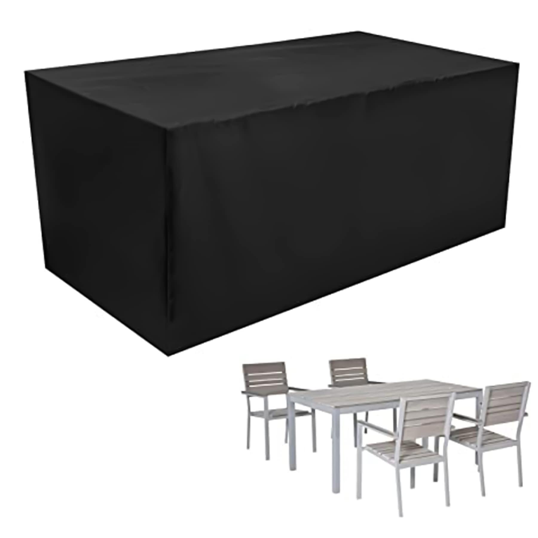 Dapetz ® Outdoor Garden Furniture Cover for outside, Patio Garden Lounge Chair Cover with Air Vent (123L x 61W x 74H)cm Water Repellent, Windproof, Anti-UV, 420D Oxford Fabric, Rectangular Black