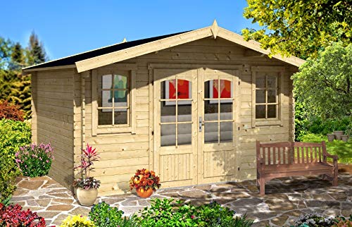 Alpholz Gartenhaus Mirko-28 aus Massiv-Holz | Gartenhaus mit 28 mm Wandstärke | Garten Holzhaus inklusive… – Bild 8