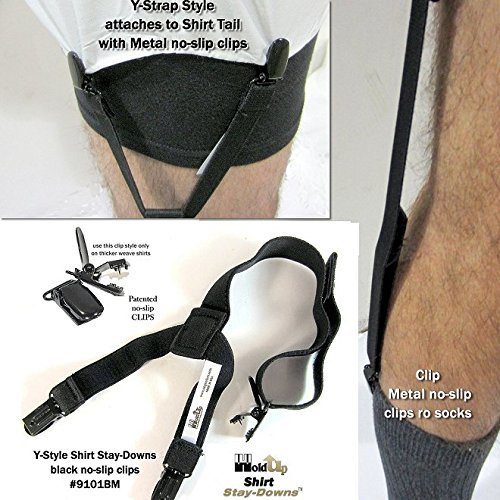 HoldUps Staydowns Dress Shirt Stays Ystyle with Patented Noslip