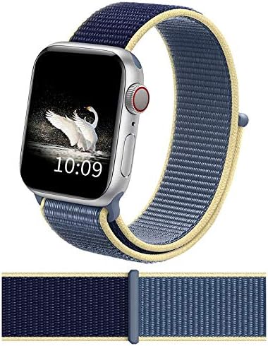 Prime Retail Nylon Sport Loop Band Strap for iWatch Compatible with Apple Watch Series 5 4 3 2 1 (42mm/44mm)-Alaskan Blue