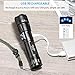 Rechargeable 3000 High Lumens LED Flashlight,Zoomable 5 Modes,Usb Tactical Bright Torch Flashlights,Cree XHP50 Waterproof Battle Handheld Light,Power Display,18650 Battery,Camping Outdoor Emergency