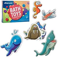 Chipmunkk Solid Foam Rubber Bath Toys with Colorful Sea Animal Theme - Hygienic & Sticks to Tub - Nemo, Octopus & More - for Kids, Toddlers, Boys, Girls & Baby - Doesn