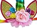 E&L Unicorn Head Band, Unicorn Head Wear, Unicorn Horn with Flower Dressing Headband Birthday Decoration, for Unicorn Themed Cake Topper, Fancy Dress Girl Party Decoration (Rainbow)