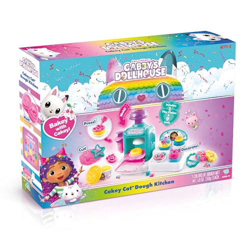 Gabby’s Dollhouse™ Cakey Cat™ Dough Kitchen! Make Your own Meow-Mazing Pretend Play Treats with Colorful Dough! Age 3+