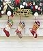 Forze Christmas 3D Decorative Socks Candy Gift Bag, Santa Snowman Reindeer Gift Card Silverware Holders 12 Pieces Mini Christmas Stockings Xmas Tree Decorations Set