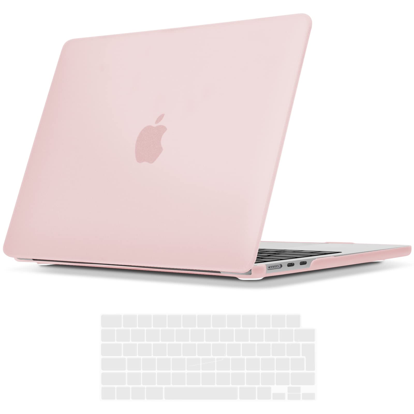 TECOOL Case compatible with MacBook Air M5 M4 M3 M2 13.6 inch 2022-2026 (A3449 A3240 A3113 A2681), Plastic Snap On Hard Shell Cover & UK EU Keyboard Protector, Pale Pink (Matte) — image 1