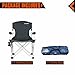 KingCamp Camping Quad Chair Smooth Armrest 1200D Oxford Fabric Aluminum Frame Padded with Cup Holder Storage Pocket Folding Oversized, Carry Bag Included, Supports 264 lbs