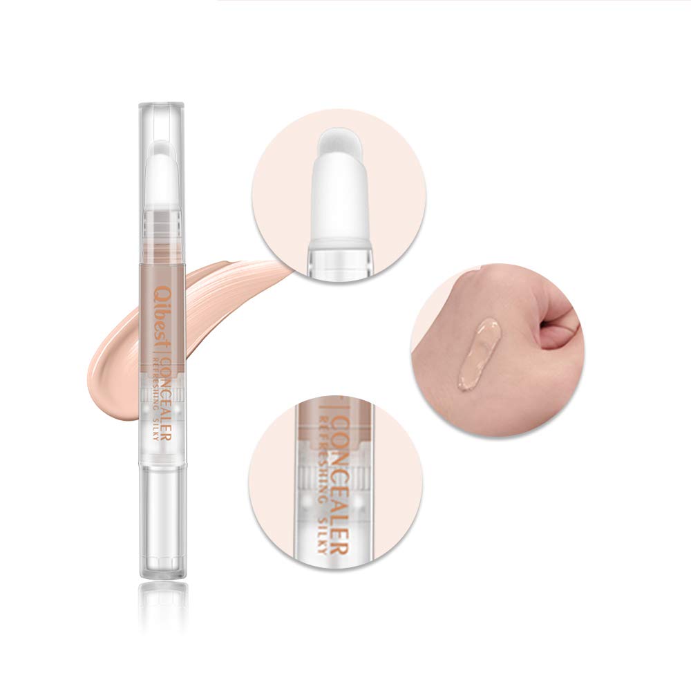 Qibest Liquid Concealer Pencil Imperfections Dark Circles Concealer, Natural Coverage, Oil-free (1)
