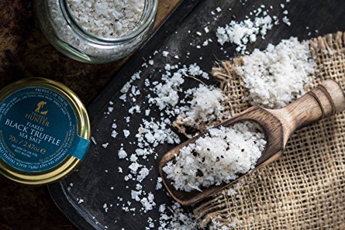 TruffleHunter Flaked Black Truffle Sea Salt (4.94 Oz) - European Black Summer Truffles (Tuber Aestivum) Seasoned Salt - Vegan Vegetarian No MSG Non-GMO Gluten Free Nut Free