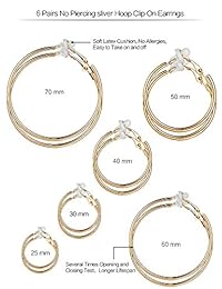 Sumind - Pendientes de clip para mujer y niña, diferentes tamaños