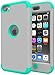 iPod Touch 5 Case,iPod Touch 6 Case,SLMY(TM) Heavy Duty High Impact Armor Case Cover Protective Case for Apple iPod Touch 5 6th Generation Gray/Green