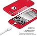 iPhone 7 Plus Case,MYRIANN Ultra Slim Full Body Coverage Protection Hard Case with Tempered Glass Screen Protector for iPhone 7 Plus(Red)