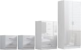 Reflect Bedroom Furniture Set - 2 Door Wardrobe, 5 Drawer Chest, 2 Bedside view 6