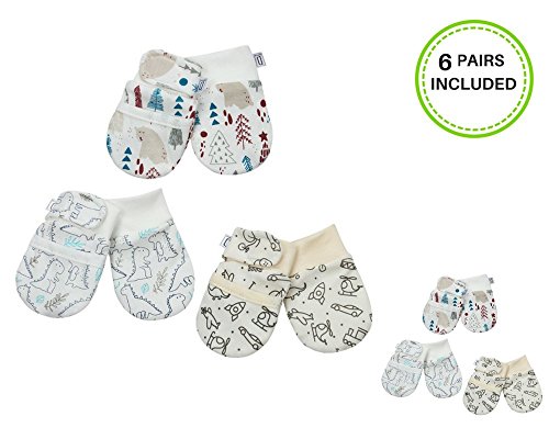 Darlyng & Co.'s Anti-Scratch Newborn Baby Mittens (0-6 months) 6 pairs (Neutral-Unisex)