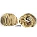 FESHFEN Bridal Hair Bun Updo Scrunchy Scrunchie Hairpiece Wig Hair Ribbon Ponytail Extensions Clips Straight Drawstring Hair Chignons Topknot Knot-22H10 Ash Blonde & Medium Golden Brown