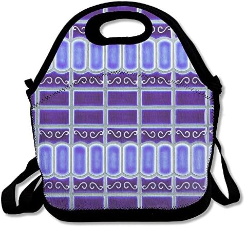 BDANGBAG Cobalt Blue Porcelain Mosaic Tile Design Lunch Knapsack Or Handbag Case Lunch Bag/Cool Bag/Cooler/Lunch Box/Picnic Bag