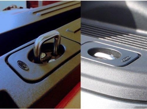 Ford OEM Factory Stock Genuine Stainless 2015 2016 F-150 Pair Black W Logo Retractable Tie Down Anchors Bed Hooks