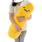 futurecos Cute Yellow Long Egg Plush Toy Round Pillow The Lazy Egg Stuffed Doll Toys Decorative Throw Pillows Bed Decor Gift for Girls Boys 68CM