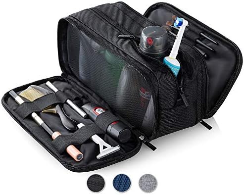 Lizzton Toiletry Bag for Men Travel Large Dopp Kit Water-resistant Women Shaving Bags, Portable Toiletries Storage Organizer, and one Drawstring Shoes Bag 1 Lizzton Toiletry Bag for Men Travel Large Dopp Kit Water-resistant Women Shaving Bags, Portable Toiletries Storage Organizer, and one Drawstring Shoes Bag