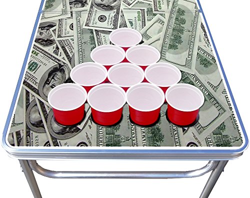 8-Foot Professional Beer Pong Table w/Cup Holes - So Friggin Money Graphic - Thumbnail 3