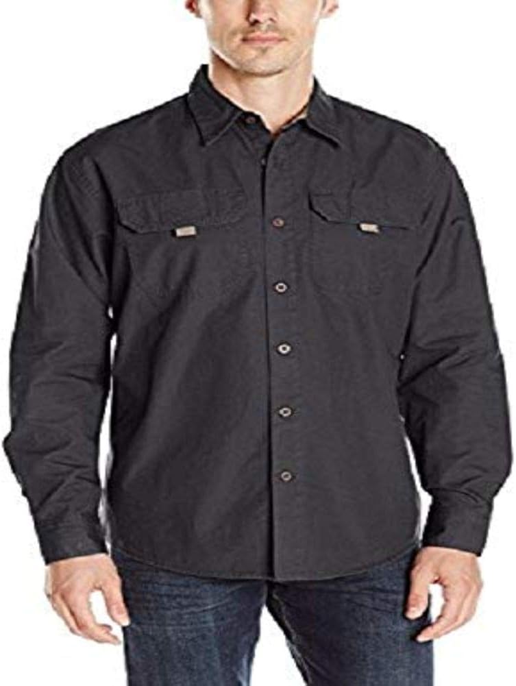Wrangler Authentics Men's Big-Tall Long Sleeve Canvas Shirt, Anthracite ...