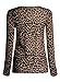 Forever Womens Long Sleeves Leopard Animal Print Stretchy Top