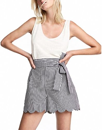 Fashion Striped High Waist Short Women Cotton Summer Streetwear Female Short Preppy Chic Ladies Short