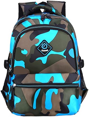 Macbag School Backpack Bookbag Durable Camping Backpack for Boys and Girls (Camouflage Blue)