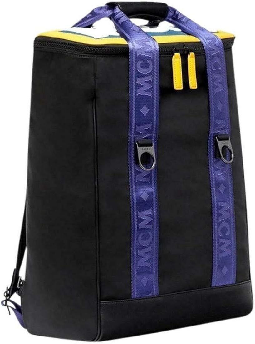 blue and black mcm bag