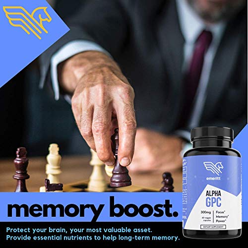 Alpha GPC Choline Supplement, 600mg Servings, No Soy Vegan Version of The Best Choline Form to