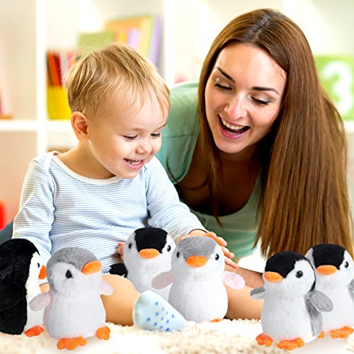 7 Pcs Penguin Plush Toys Set Penguin Stuffed Animal Zoo Penguin Toys