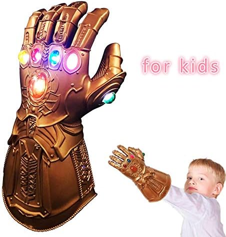 Supmaker Halloween Thanos Gloves,Infinity Thanos Gauntlet Action Figure Cosplay Thanos Glove Halloween Cosplay Props (Gold)