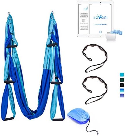 seveni Yoga Swing/Yoga Hammock/Trapeze /Ceiling Anchors/Daisy Chains (5colors)