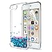 LeYi for iPod Touch 7 Case, iPod Touch 6 Case, iPod Touch 5 Case with Tempered Glass Screen Protector [2 Pack] for Girls, Glitter Liquid Clear Phone Case (Blue)