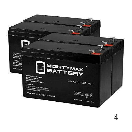 12V 7.2AH Battery for Wagan 2741 Brite-Nite Mega Spotlight - 4 Pack - Mighty Max Battery brand product