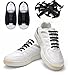 Pack of 4 No Tie Elastic Shoelaces For Adults, Konsait Lazy No-Tie Silicone Elastic Shoe Laces Running Shoelaces Athletic Shoe laces 16pc/pair, 2 pair Black + 2 pair White