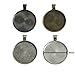 20 Counts 30mm Round Circle Bezel Pendant Trays with 20 Counts Glass Cabochon Round Dome Tiles for Jewelry Making, 40 Counts by Shxstore