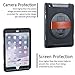 iPad Mini 4 Case,360 Rotation Kid Fun Play Armor Case, Heavy Duty Dual Protective Back Cover Rugged Case with Kickstand and Leather Hand Strap for iPad Mini 4 (Black) (Black+bl)